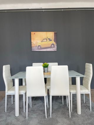 Mesa Comedor Familiar 6 plazas - Cristal Templado