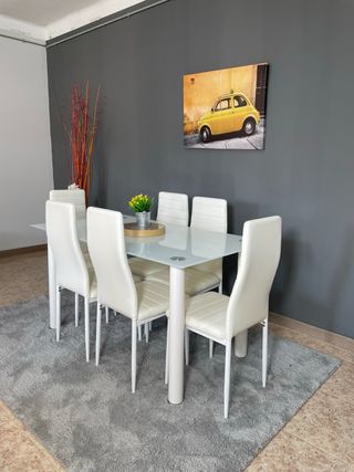 Mesa Comedor Familiar 6 plazas - Cristal Templado