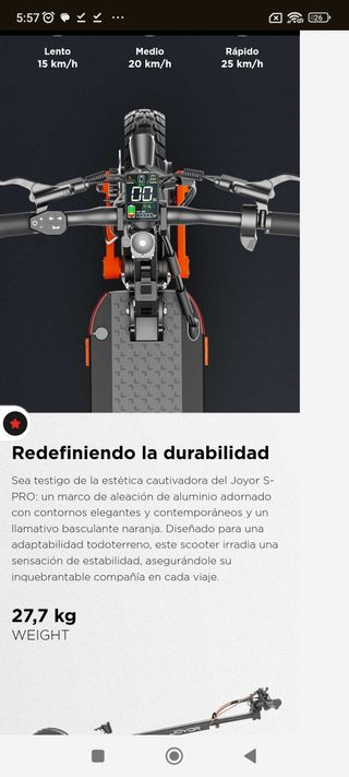 Patinete 2000w-60v 65kmh joyor s10 -S NUEVO