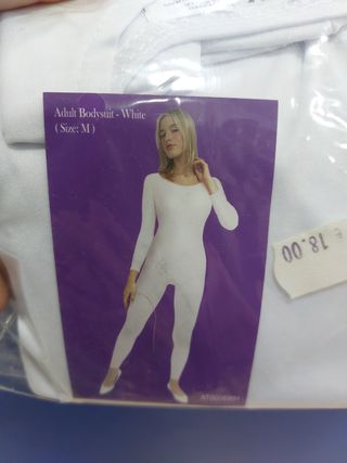 Disfraz mono maillot enterizo blanco adu