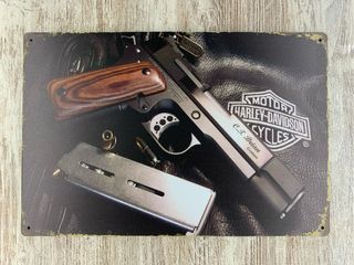 Cartel pistola harley