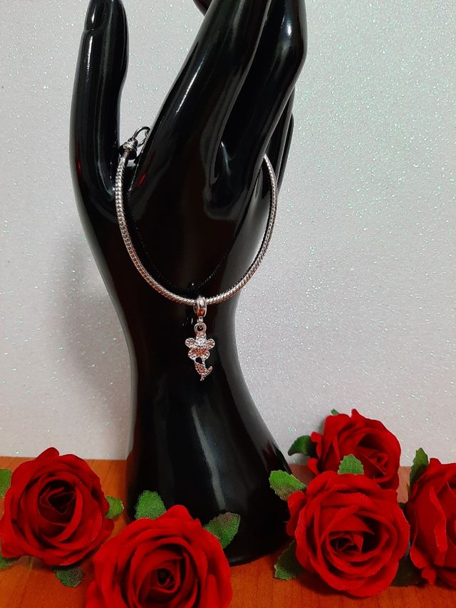 🔴 Charm fiore con stelo