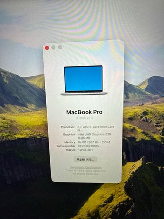 MacBook Pro touch-bar 16-inch, 2019