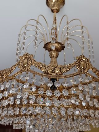 2 Lámparas salón cristales vintage