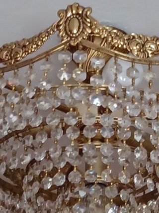 2 Lámparas salón cristales vintage