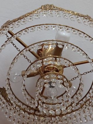 2 Lámparas salón cristales vintage