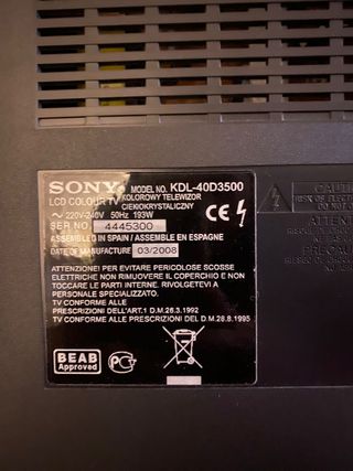 Tv Sony Bravia 40 Pulgadas