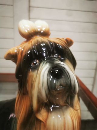 Perro yorkshire cerámica vintage.