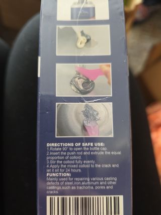 3  cajas Pegamento reparación de metal