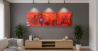 Cuadro Tríptico en Óleo  Arte Moderno en 3 Partes