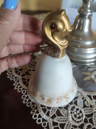 Campana oro ceramica muyer Capodimonte nuova