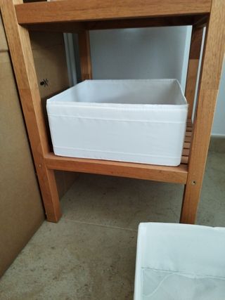 2 Cajas almacenaje tela blanca