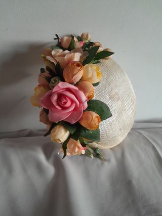 Tocado/сasquete floral boda, evento, fiesta