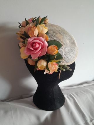 Tocado/сasquete floral boda, evento, fiesta