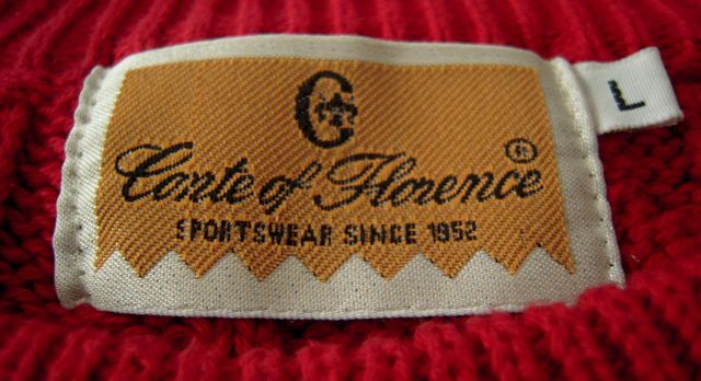 Maglione in cotone colore rosso treccia (nuovo)