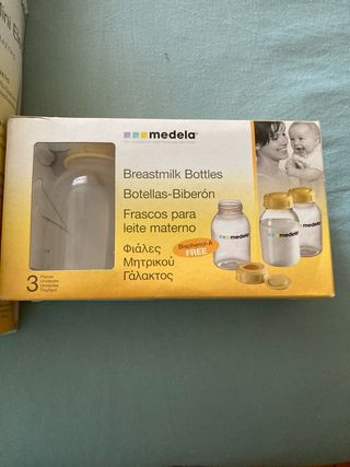 Sacaleches electrico Medela y tres biberones