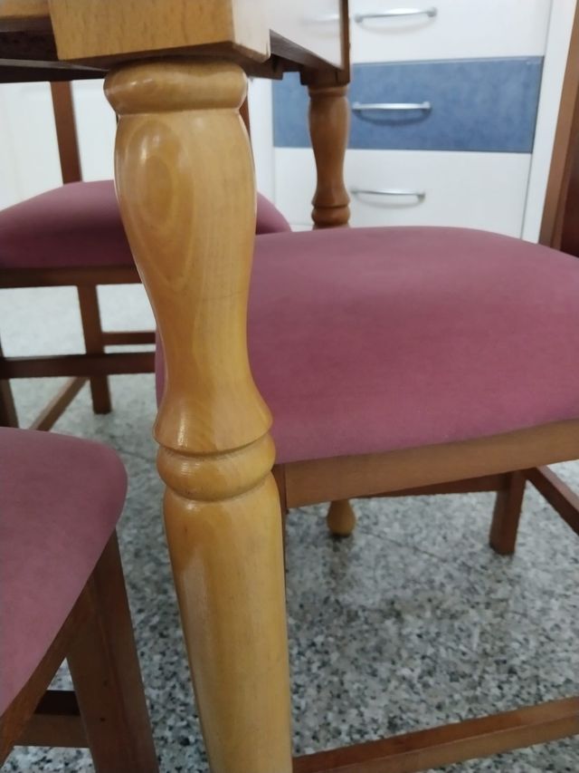 Mesa madera redonda 90 cm extensible 120 cm