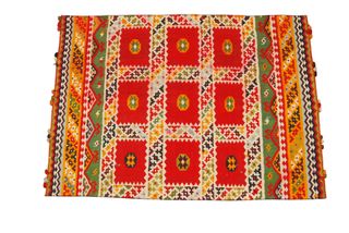 ANTICO Kilim Shiraz Colore Rosso Ruggine In Lana