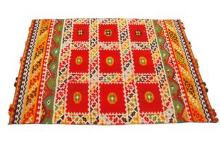 ANTICO Kilim Shiraz Colore Rosso Ruggine In Lana