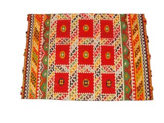 ANTICO Kilim Shiraz Colore Rosso Ruggine In Lana