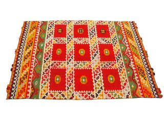 ANTICO Kilim Shiraz Colore Rosso Ruggine In Lana