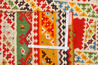 220x158 ANTICO Kilim Shiraz Colore Rosso Ruggine