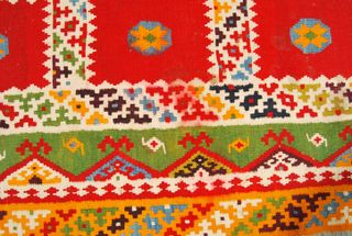 220x158 ANTICO Kilim Shiraz Colore Rosso Ruggine