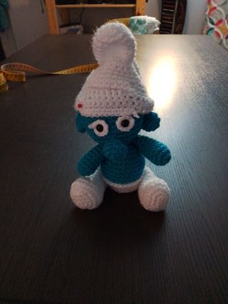 Peluche fatto a mano con uncinetto 💯 X 💯 i puffi