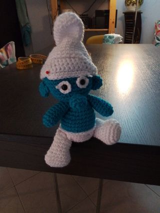 Peluche fatto a mano con uncinetto 💯 X 💯 i puffi