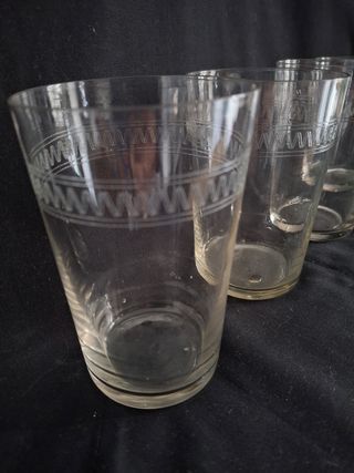 4 vasos agua esmerilados