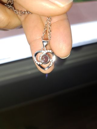 COLLAR DE PLATA CORAZON CON MENSAJE 