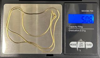 Cadena Serpiente de oro de 18k, 5.08gr, 45cms.