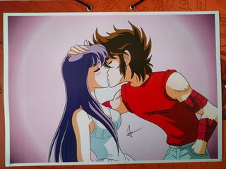 Print A4 de Saint Seiya - Seiya y Saori