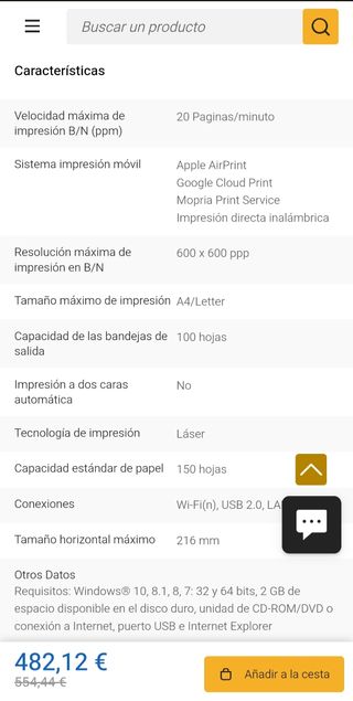 Impresora Laser Jet 1001nw