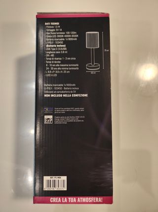 Lampada da tavolo led ricaricabile