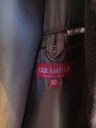 Abrigo vintage de lana de cordero. Caramelo )