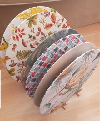 6 fundas bajoplatos coral naranja