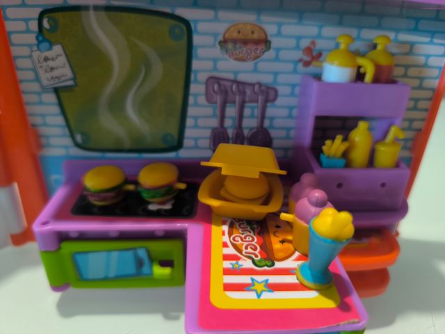 Hamburguesería, coche, remolque, Hospital Pinypon