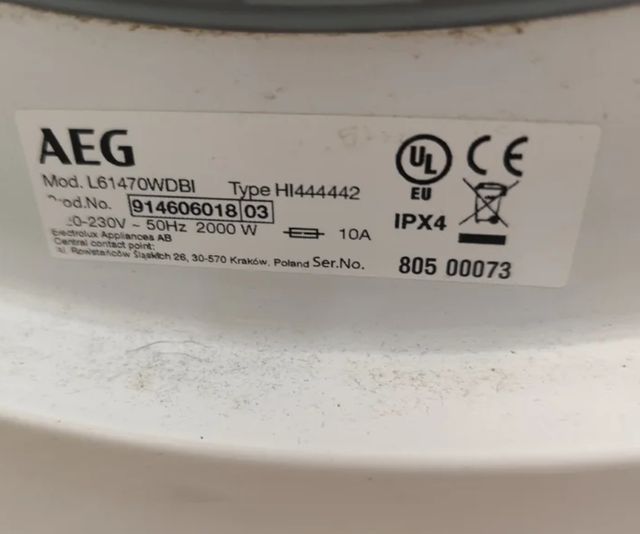 Puerta lavadora AEG L61470WDBI