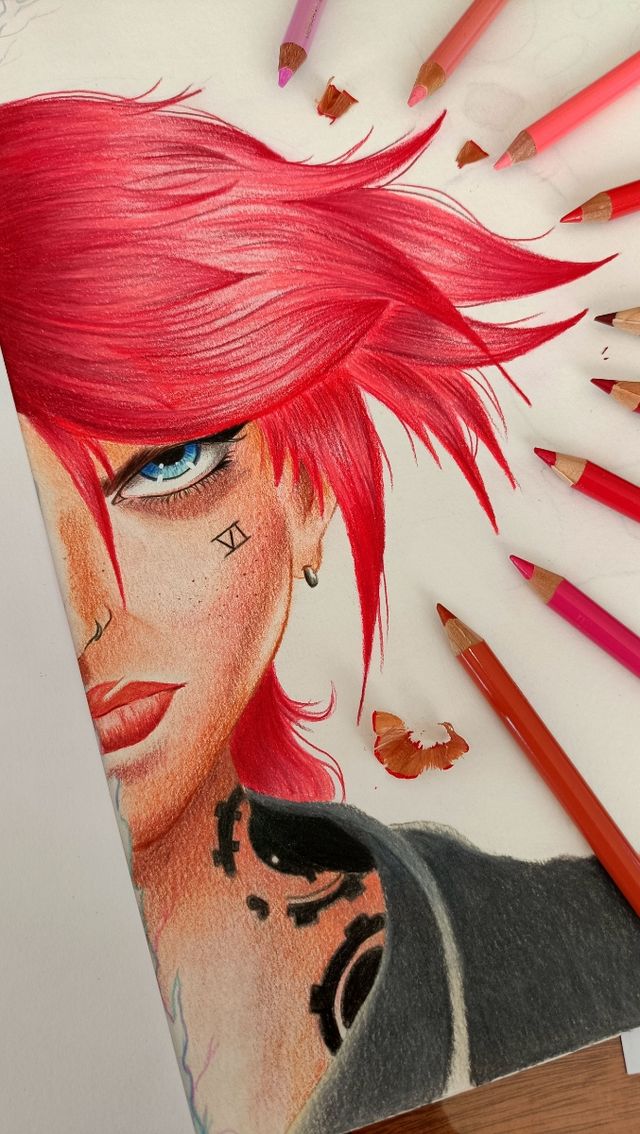 Dibujo Arcane Jinx y VI