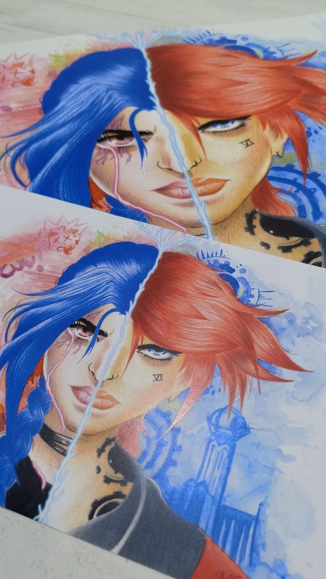 Dibujo Arcane Jinx y VI