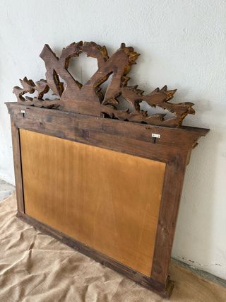Gran espejo imperio dorado tallado en madera