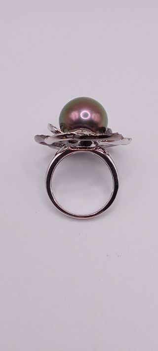 Anillo oro 18k blanco y brillantes 