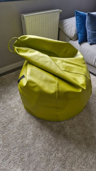 Puf pera polipiel verde pistacho XL