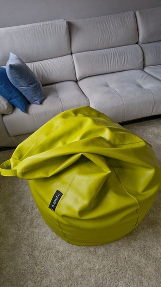 Puf pera polipiel verde pistacho XL