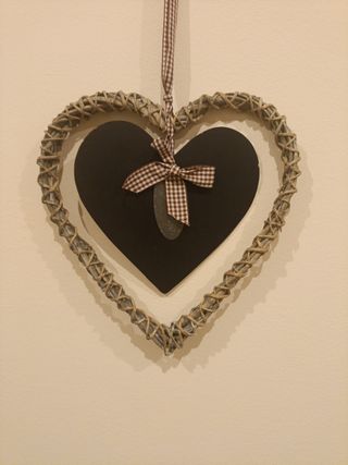 Decoración corazon mimbre