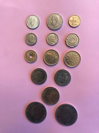 Colección de monedas del reinado de J. Carlos I.