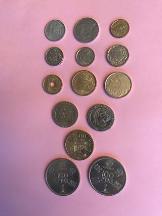 Colección de monedas del reinado de J. Carlos I.