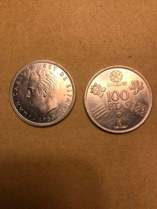 Colección de monedas del reinado de J. Carlos I.