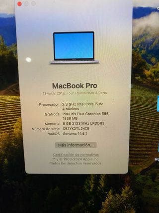 Macbook Pro 13.3 2018 con TouchBar 